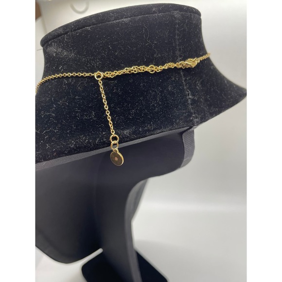 Stella & Dot Gold Tone Pendant Necklace || Reversible Pendant || 2-in-1 necklace - Picture 6 of 9